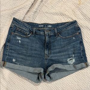 Old Navy Women's Distressed Dark Blue Jean Shorts